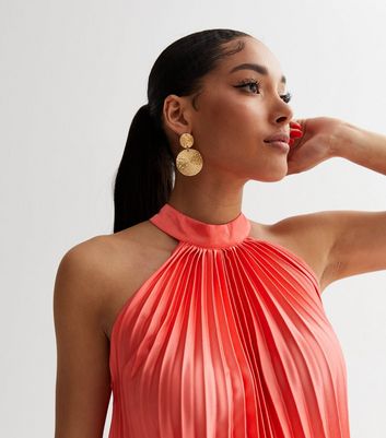 Coral 2024 halter dress