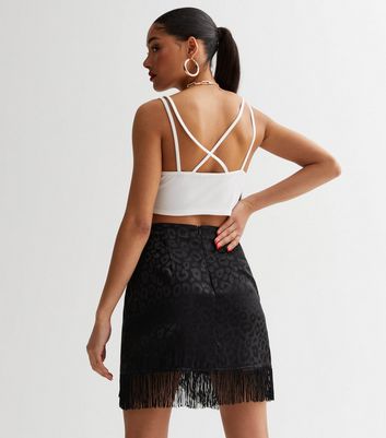 Black fringe deals skirt