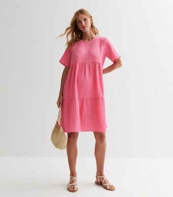 Maternity Pink Tiered Smock Dress | New Look