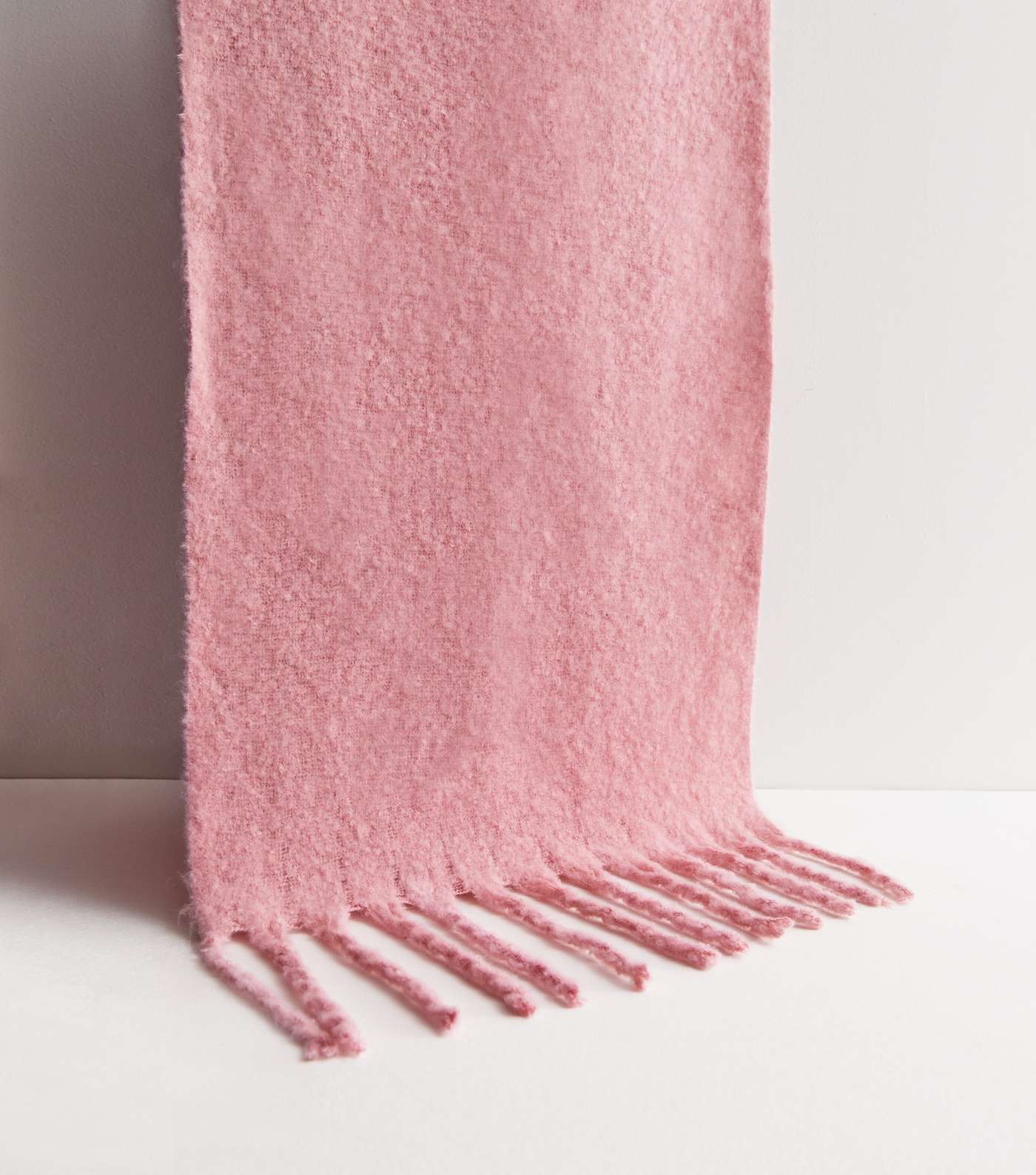Pink Brushed Tassel Scarf Image 2