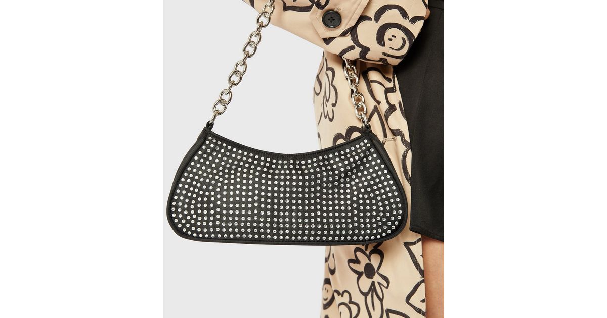 Skinnydip Black Silver Chain Strap Shoulder Bag New Look