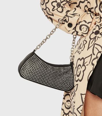 Skinnydip Black Silver Chain Strap Shoulder Bag New Look