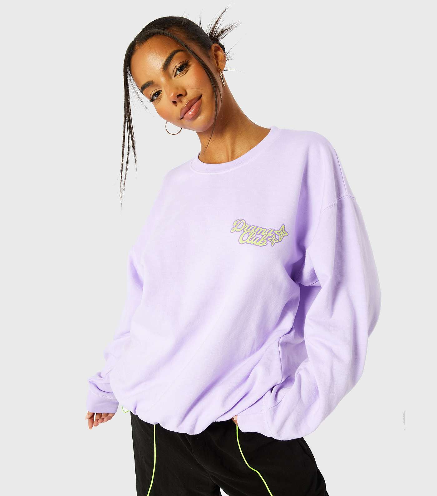 Skinnydip Lilac Dramatic Graphic Jersey Logo Sweatshirt Image 3