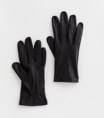 Black Leather Gloves New Look