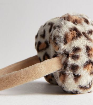 Brown Leopard Print Faux Fur Ear Muffs New Look