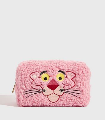 Skinnydip Bright Pink Fluffy Pink Panther Makeup Bag | New Look