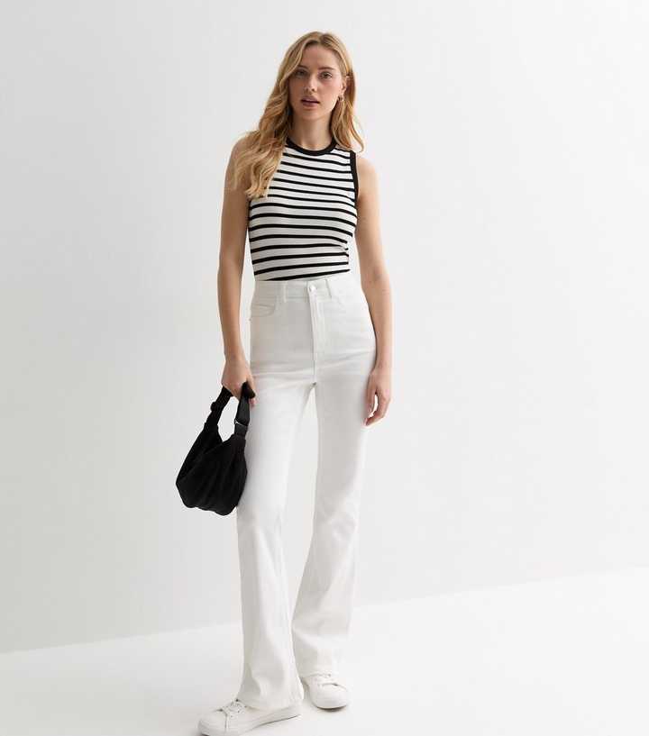 White Waist Enhance Quinn Bootcut Jeans