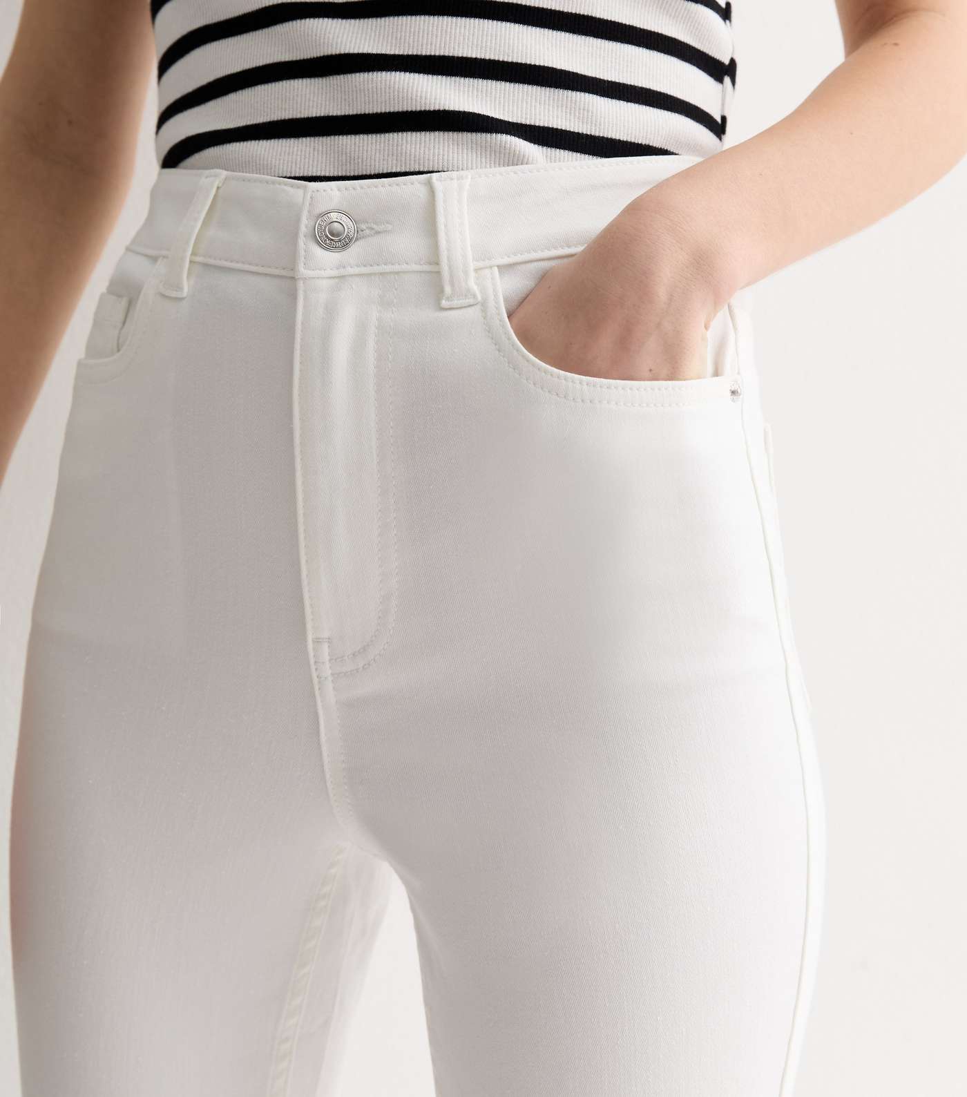 White Waist Enhance Quinn Bootcut Jeans Image 2