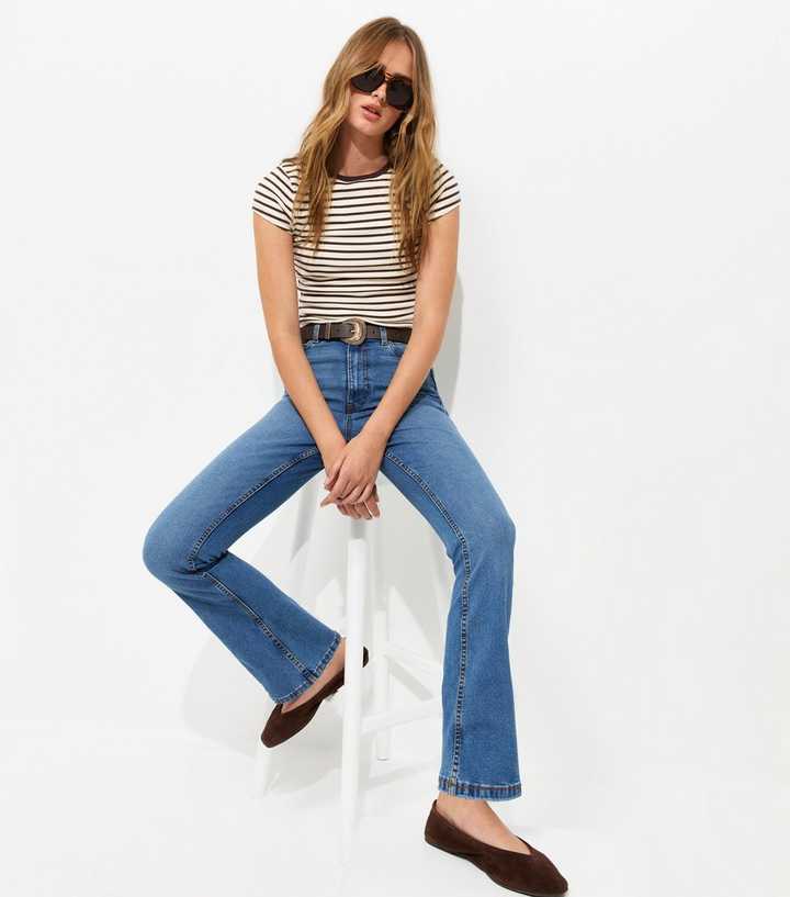 Blue Waist Enhance Quinn Bootcut Stretch Denim Jeans