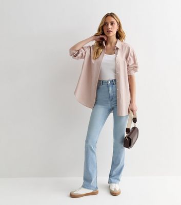 Pale Blue Waist Enhance Quinn Bootcut Jeans | New Look