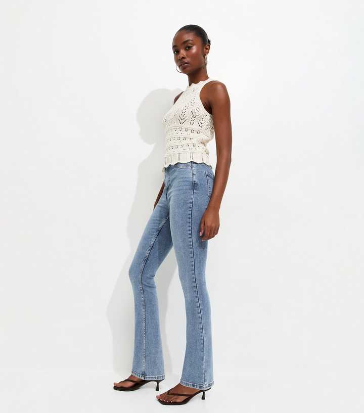 Blue Waist Enhance Quinn Bootcut Stretch Denim Jeans