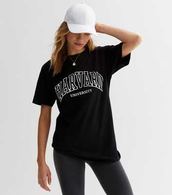 Black Harvard Oversized Logo T-Shirt