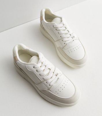 Cheap white leather on sale trainers