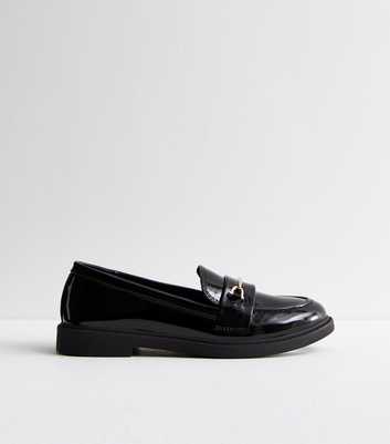 Black Patent Snaffle Trim Loafers