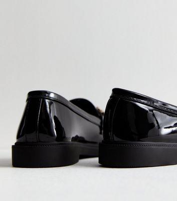 New look black patent on sale loafers