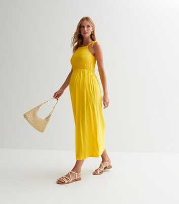 Mamalicious Maternity Yellow Jersey Sleeveless Dress
