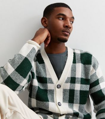 Oversized Green Check hotsell Cardigan