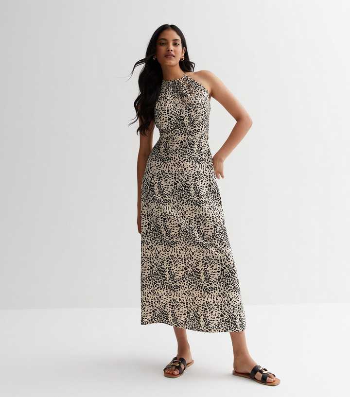 animal print halter neck dress Check It Out Gingham Plaid Mini Dress