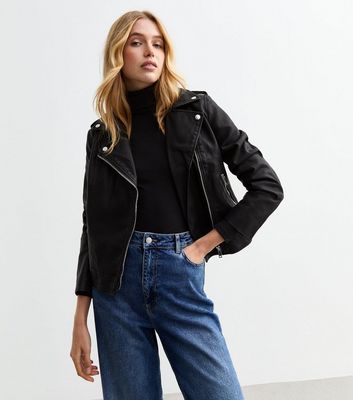 New look vintage leather on sale jacket