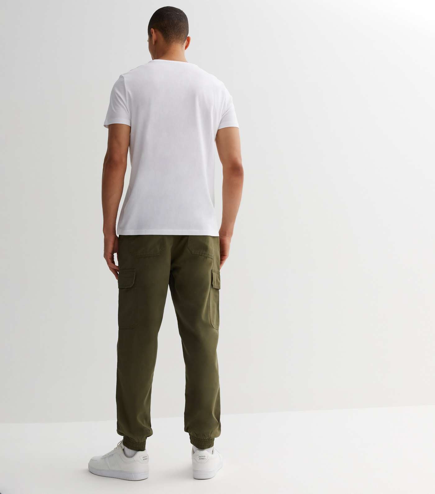 Khaki Cotton Relaxed Fit Cuffed Crop Cargo Trousers Image 4