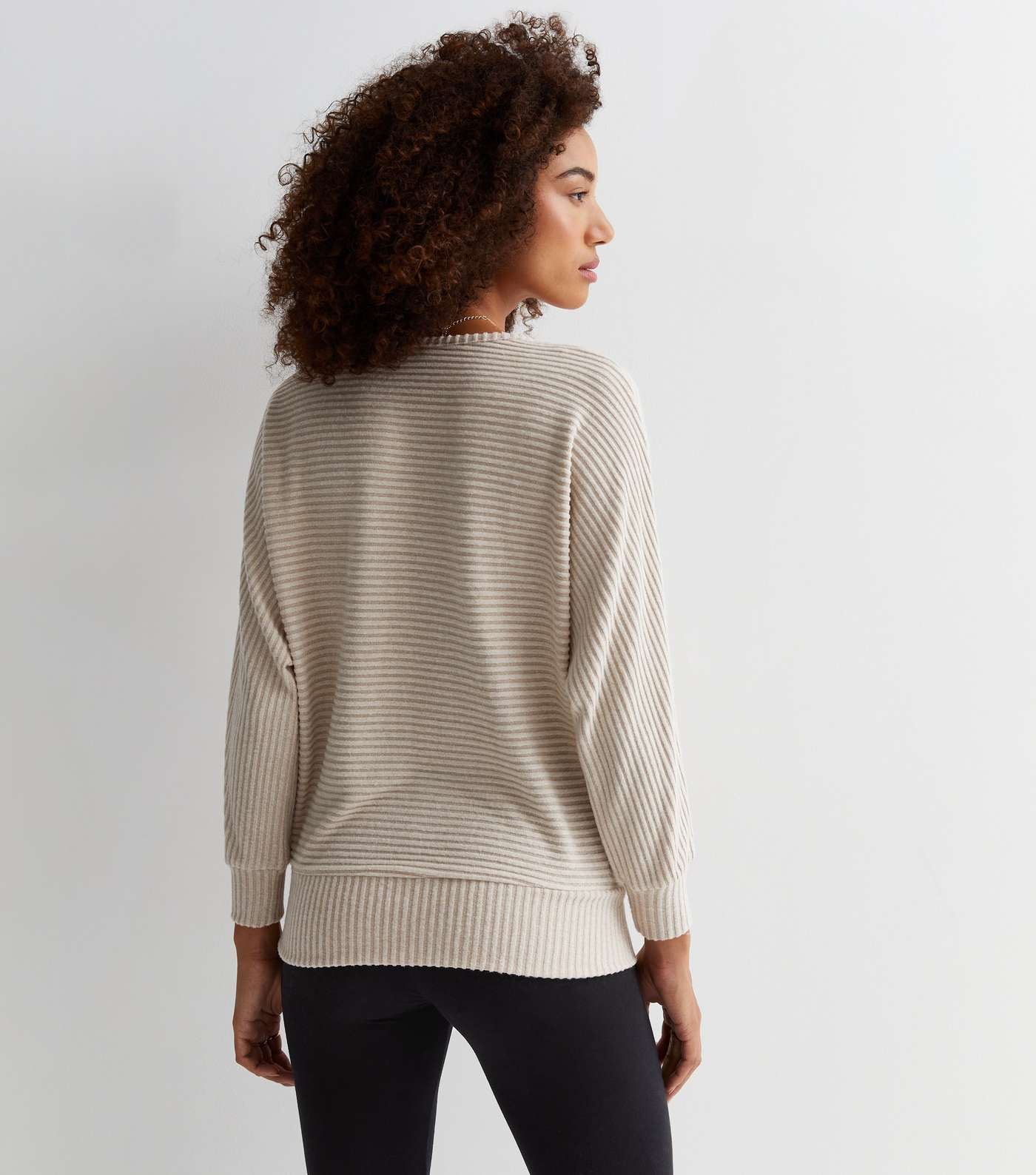 Stone Ribbed Knit Batwing Top Image 4