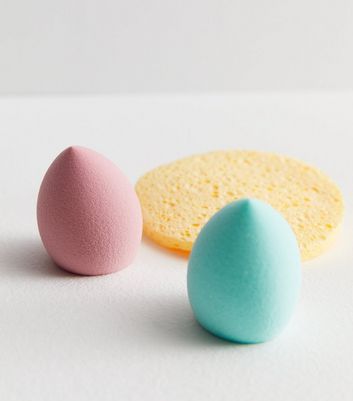 3 Pack Multicoloured Mixed Cleansing Beauty Sponges New Look