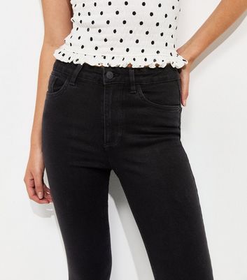 Washed Black Mid Rise Skinny Jeans | New Look