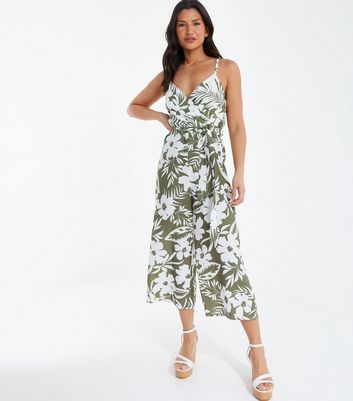 Quiz green store floral jumpsuit