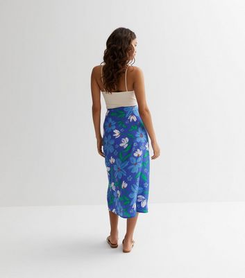 Floral midi outlet skirt new look