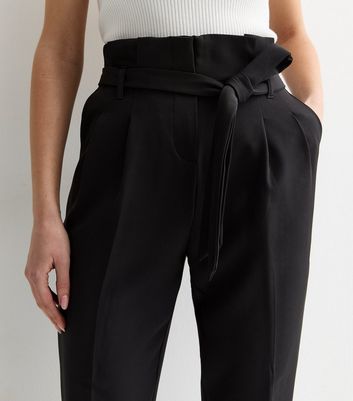 Wilfred Tie Front High Waisted Polyester Belted Pants Black Women's Size 6