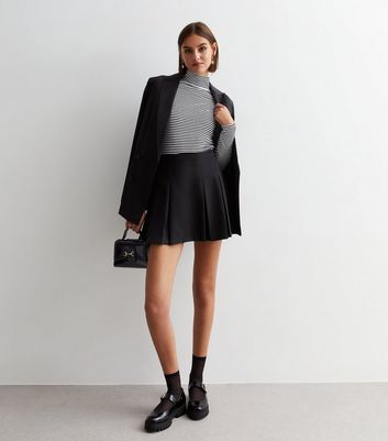 Pleated mini shop skirt new look