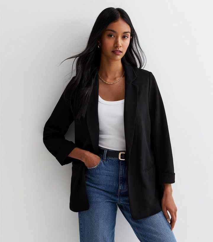 Black Long Sleeve Relaxed Fit Blazer