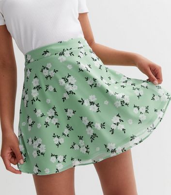 Floral chiffon mini skirt hotsell