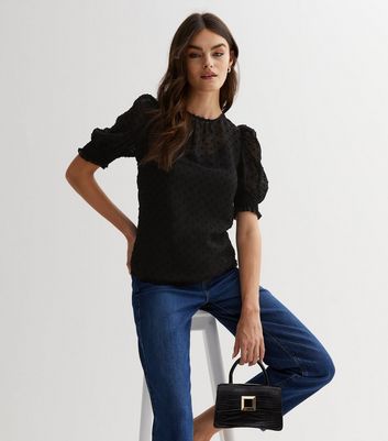 New look black discount puff sleeve top