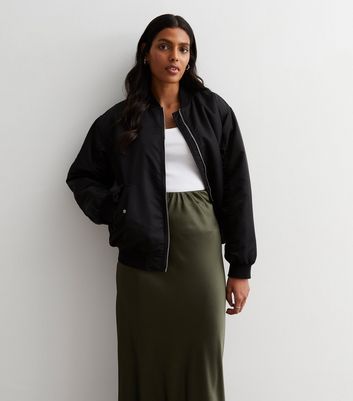Black zip up bomber jacket sale
