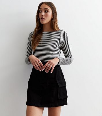 Black mini skirt cotton sale