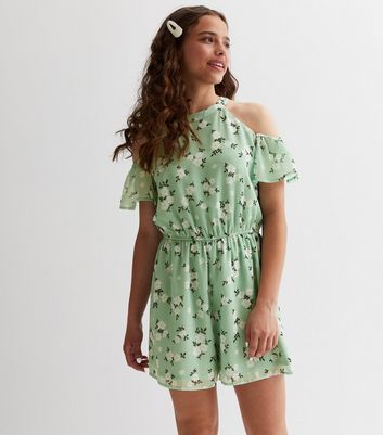 New look cheap green playsuit