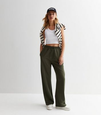 Khaki Wide Leg Joggers New Look