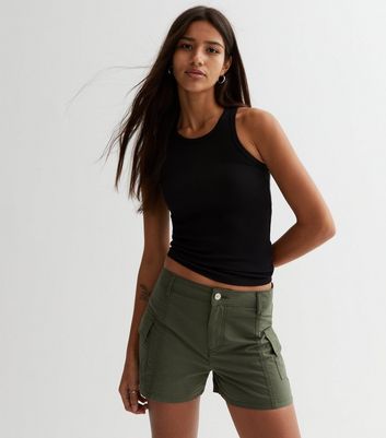 Khaki long store shorts womens