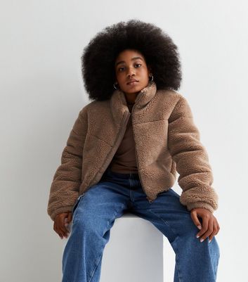 Girls Brown Borg Puffer Jacket | New Look