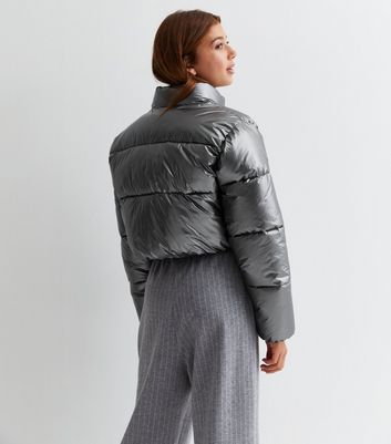 Silver grey sale puffer jacket