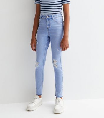 Pale Blue Acid Wash High Waist Hallie Super Skinny Jeans