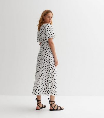 White spot dress new sales look