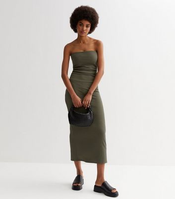 Khaki 2024 bandeau dress