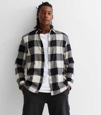 White Check Long Sleeve Relaxed Fit Shirt