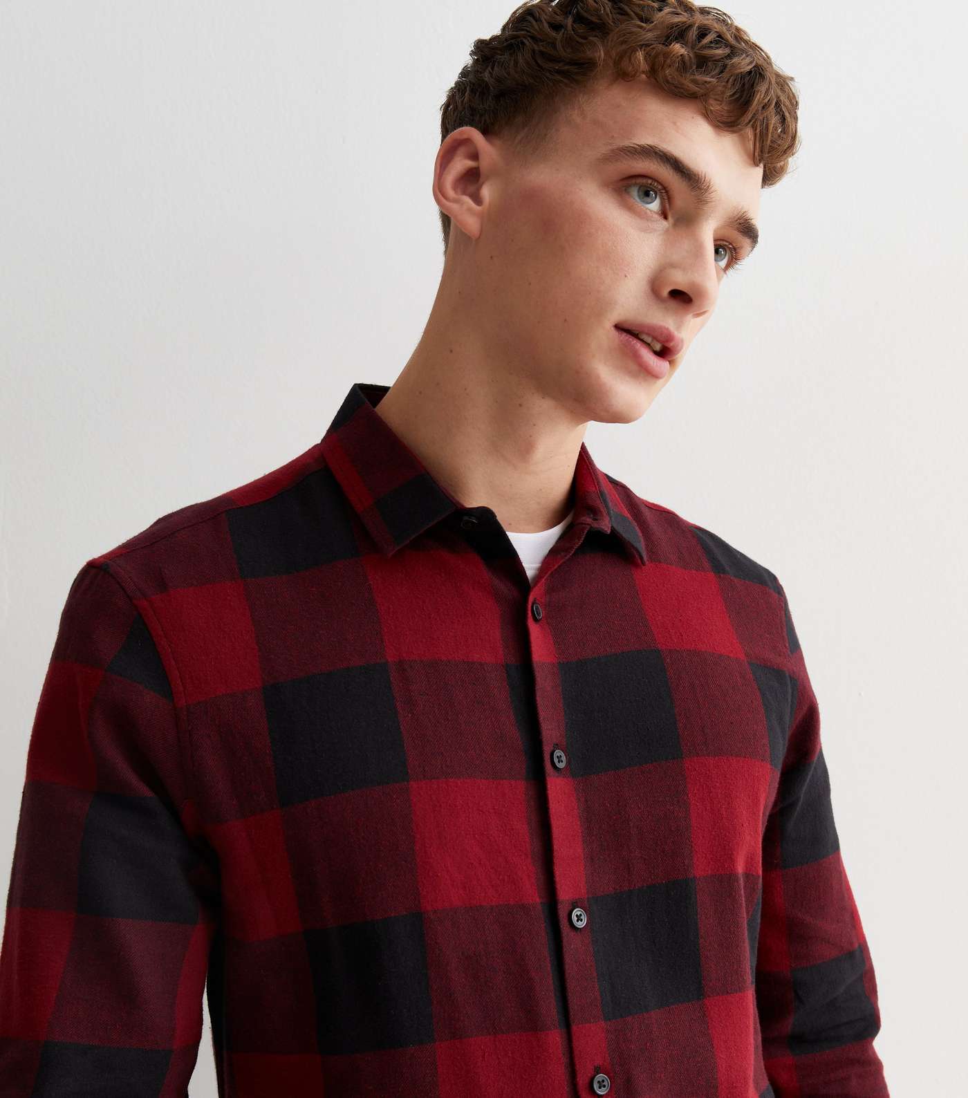 Red Check Long Sleeve Relaxed Fit Shirt Image 2