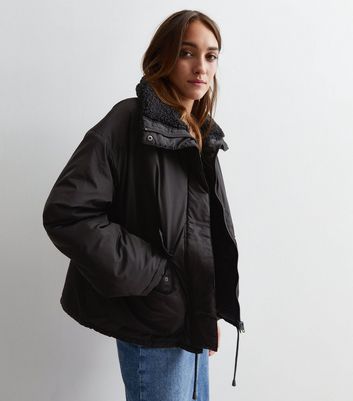 Borg collar outlet coat