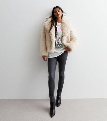 White fur coat hot sale new look