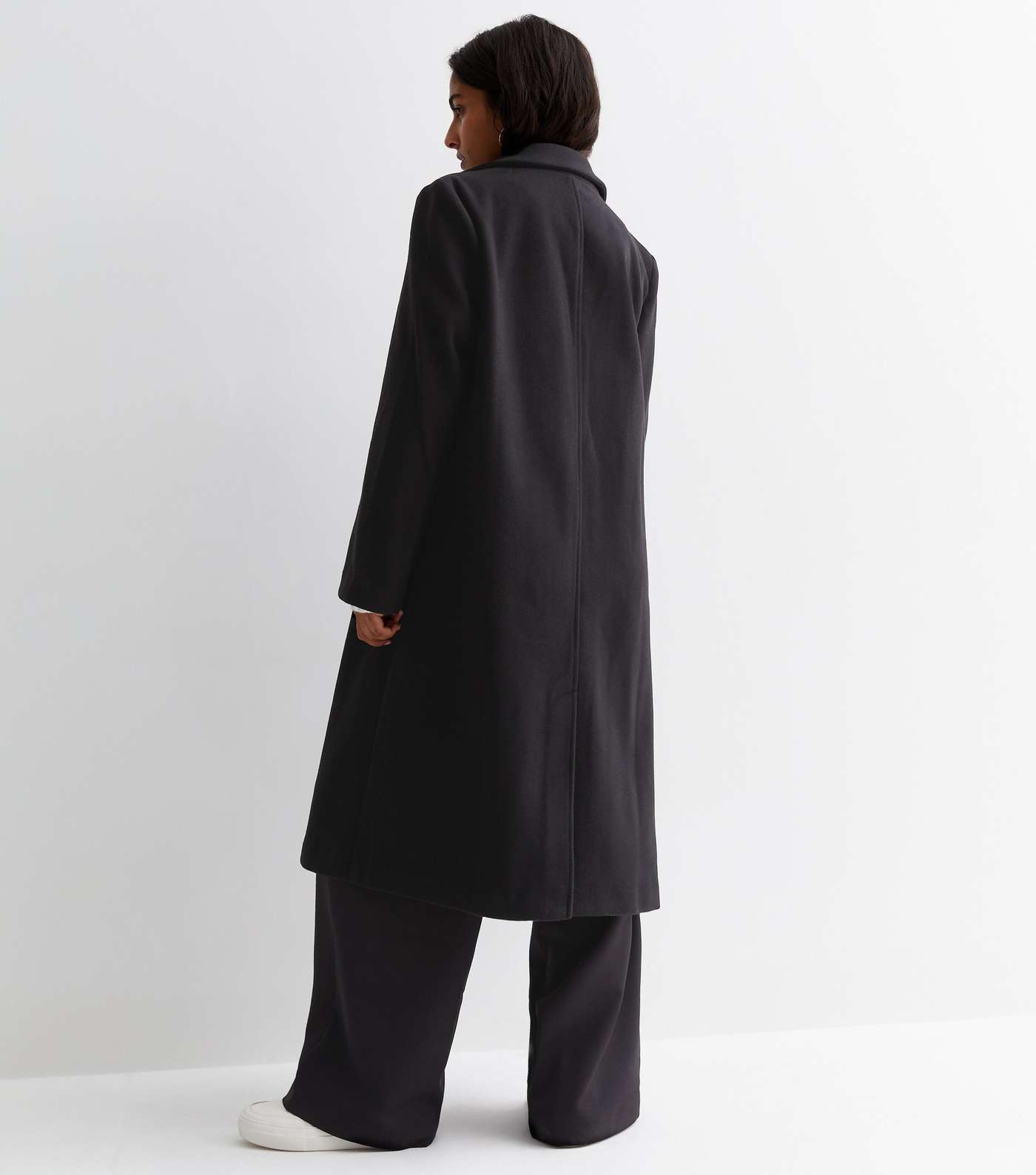 Petite Black Longline Formal Coat Image 4