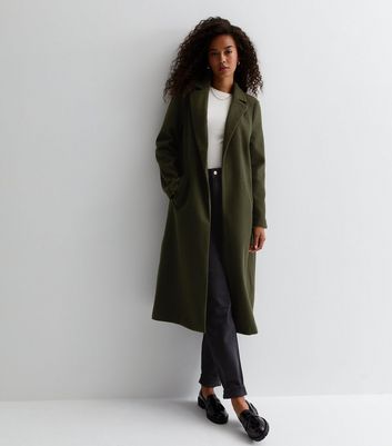 Tall Khaki Longline Formal Coat New Look